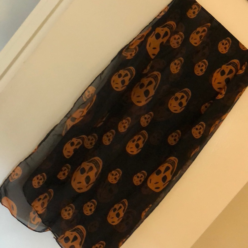 Orange and black skull scarf